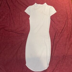 White high neck body on mini dress